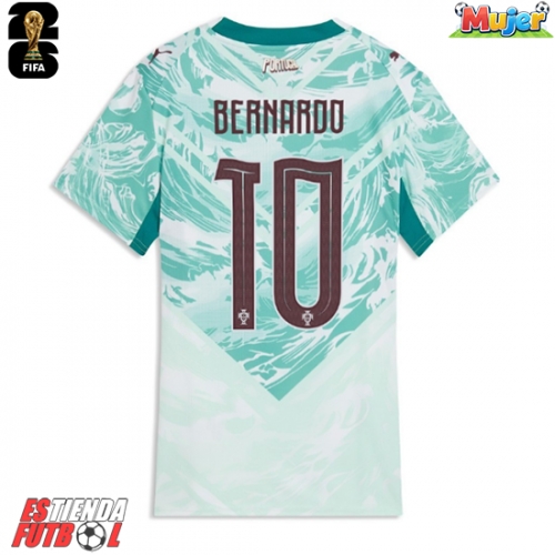 Portugal Bernardo Silva #10 Segunda Equipación Mujer Mundial 2026 Manga Corta